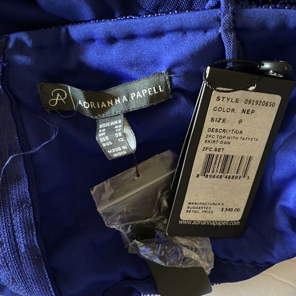 NWT Adrianna Papell Embellished Top Taffeta Size 8 - Picture 11 of 11